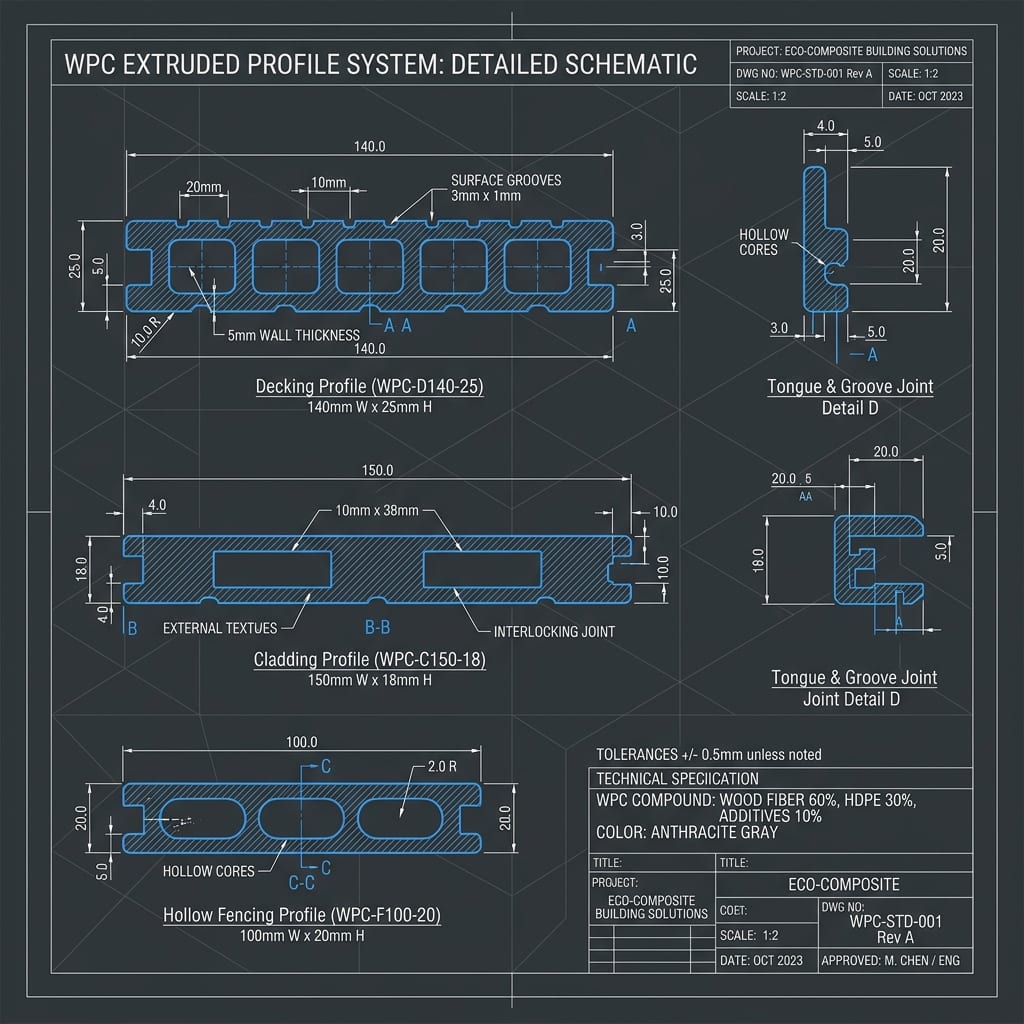 Maysue custom WPC CAD blueprint drawing